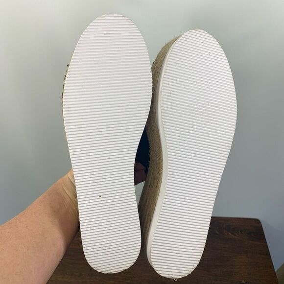 CHARLES BY CHARLES DAVID Black Contrast Stitching Platform Espadrille Shoes 9M - Picture 8 of 8